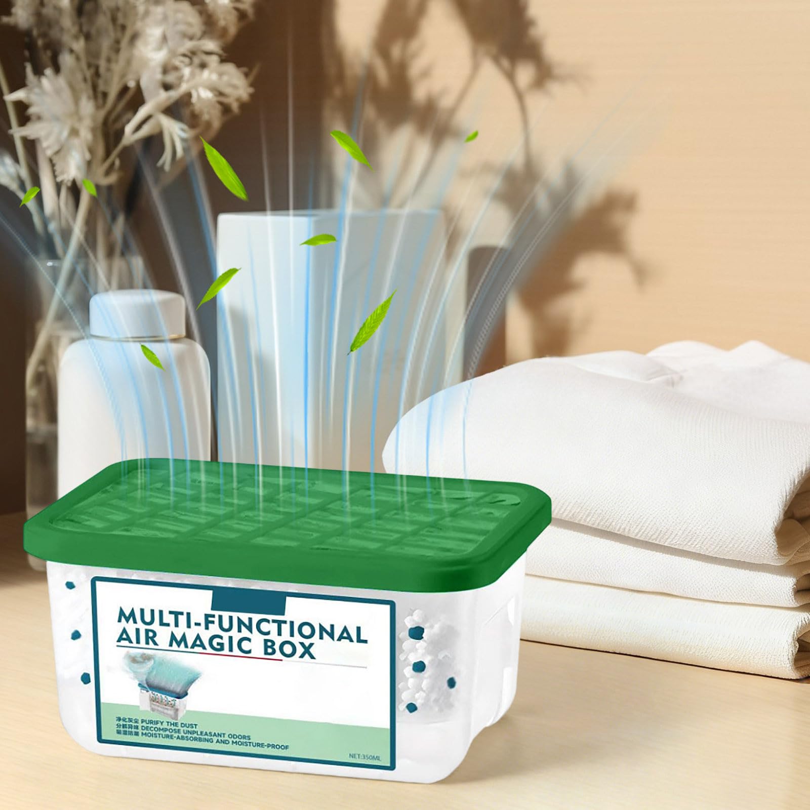 Caja mágica para eliminar el polvo en interiores, caja mágica multifuncional para purificación de aire, recolección automática de polvo y fórmula de extracto de plantas, frescura duradera para el - 3