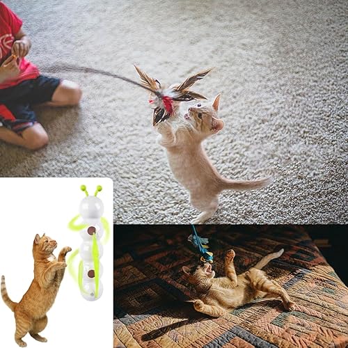 Miniatura 7 de Juguete automático para gatos activado por movimiento con sensores inteligentes y ventosa para entretenimiento en interiores