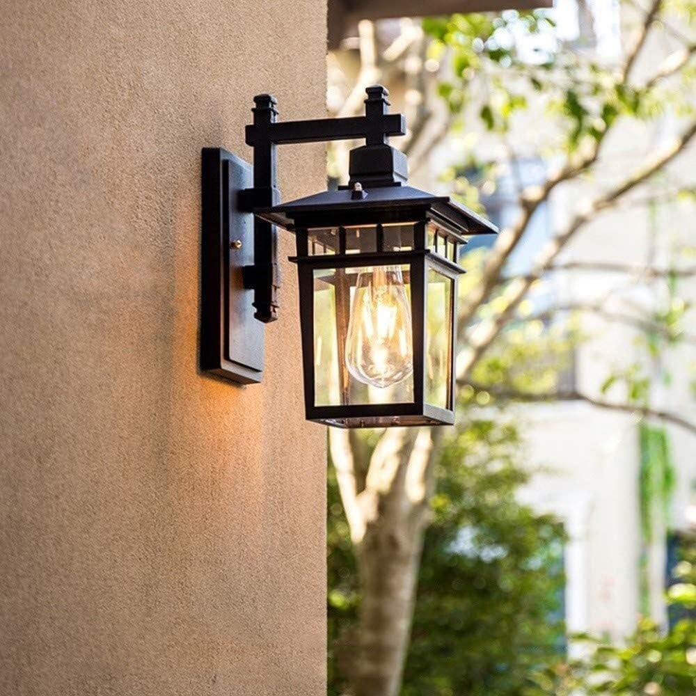 Zewnetrzna Wodoodporna Zewnętrzna Lampa Ścienna Aluminiowa Szklana Kinkiet Ścienny Do Willi Ogród Taras Balkon Lampa Scienna