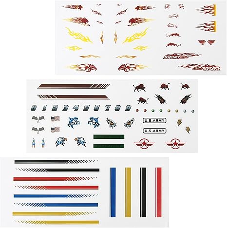 Derby Car Stickers – Set of 3 Pine Wood Decal Sheets (34 Designs), Ideal for Decorating Your Pinewood Cars