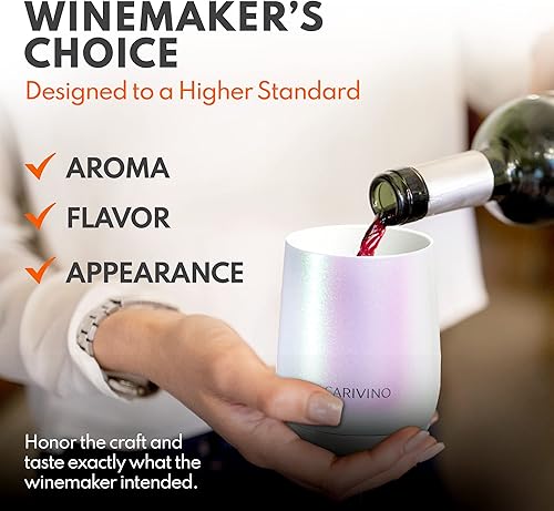 Miniatura 7 de 12 oz Luxury Stemless Wine Tumbler, Ceramic Interior, Stainless Steel Vacuum Insulated Wine Glass Cup with Lid, Cork Base, Premium Finish, Cold or