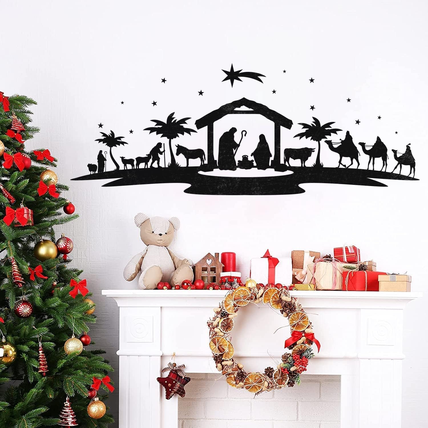 Large Christmas Nativity Scene Wall Decal Religious