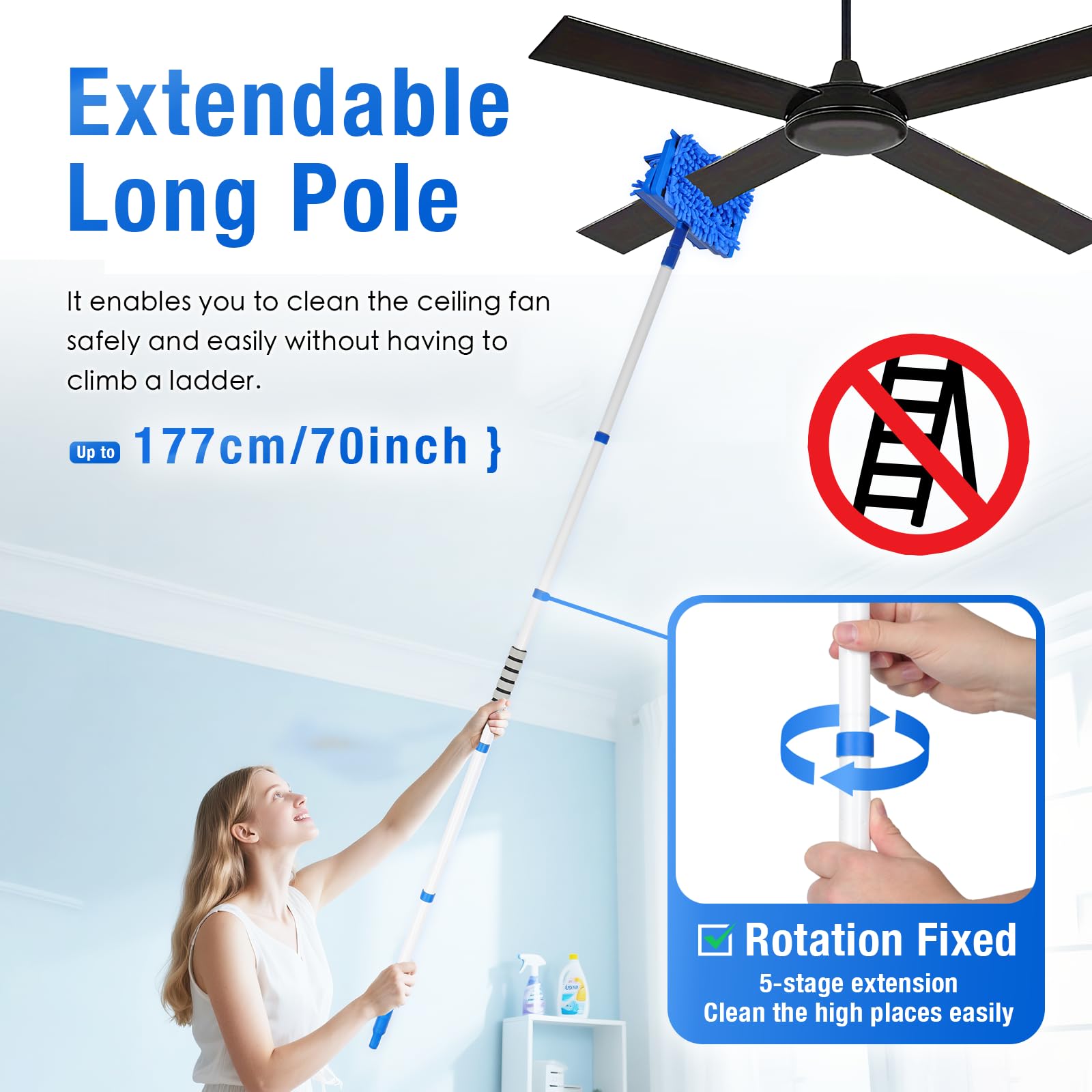 Ceiling Fan Cleaner Duster with 72