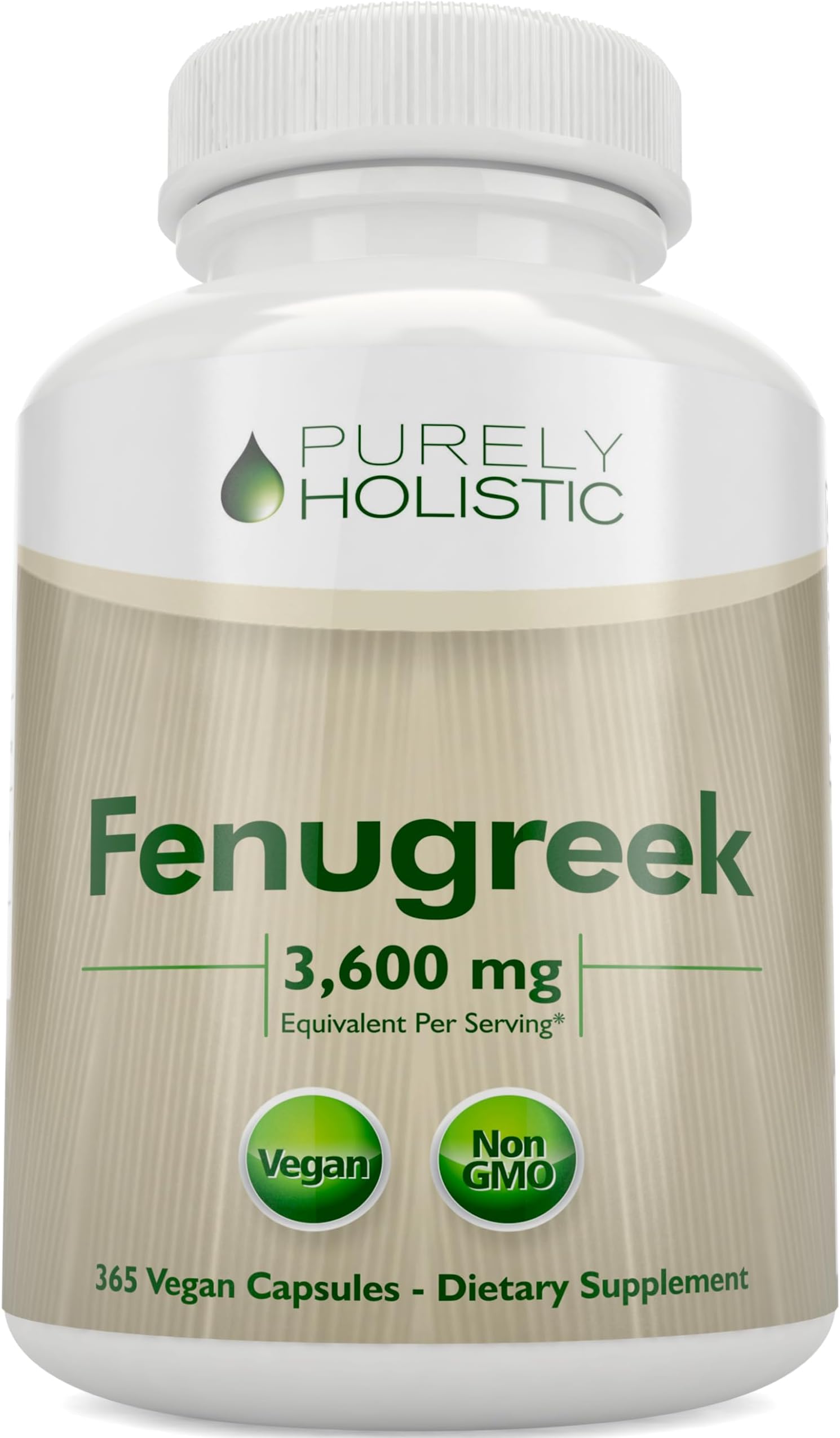 Fenugreek Capsules 360mg per Serving - 365 Vegan Capsules - Lactation Supplement - from Fenugreek Seeds - Non GMO for Women & Men