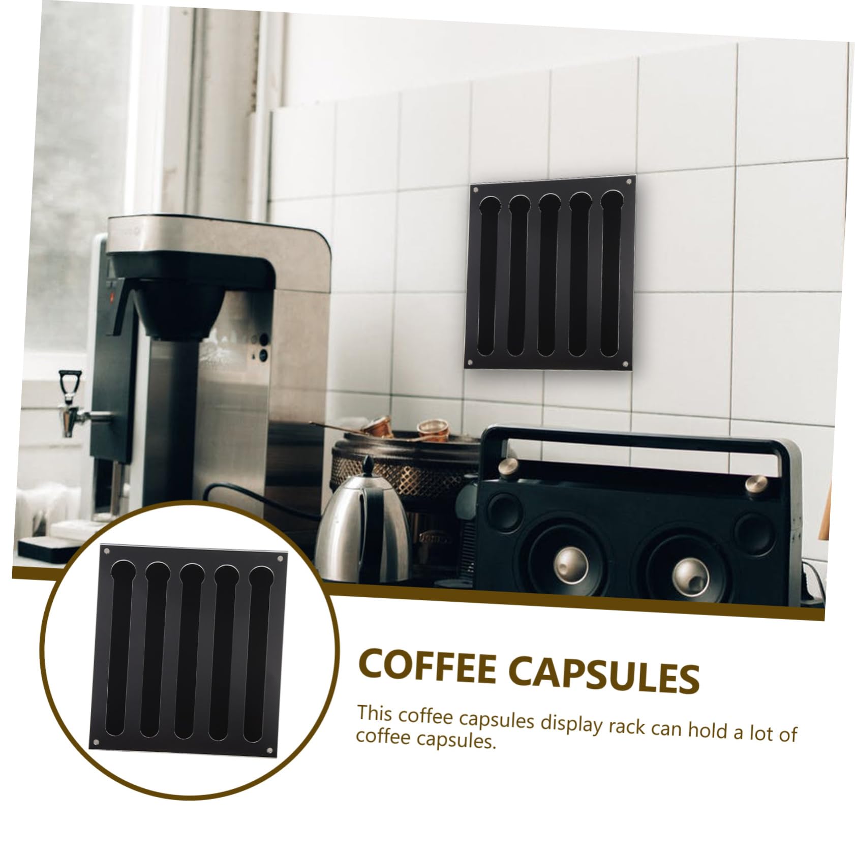 Portacápsulas de Acrílico para Cafetería Soporte de Pared, Organizador de Cápsulas de Café para Cocina y Oficina