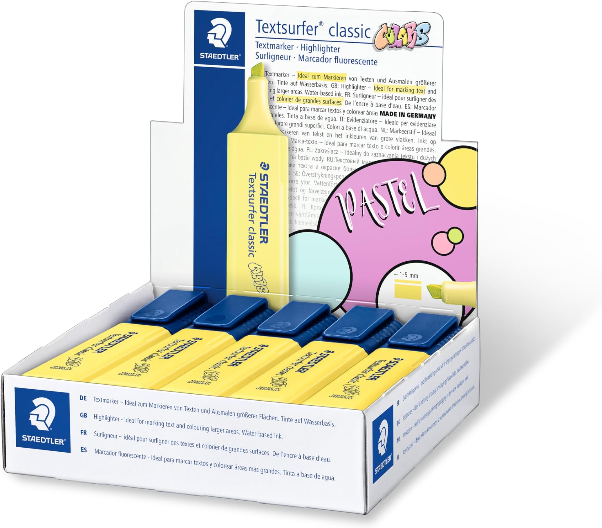 364 C-100 Textsurfer Classic Highlighter - Pastel Bright Yellow (Box of 10)