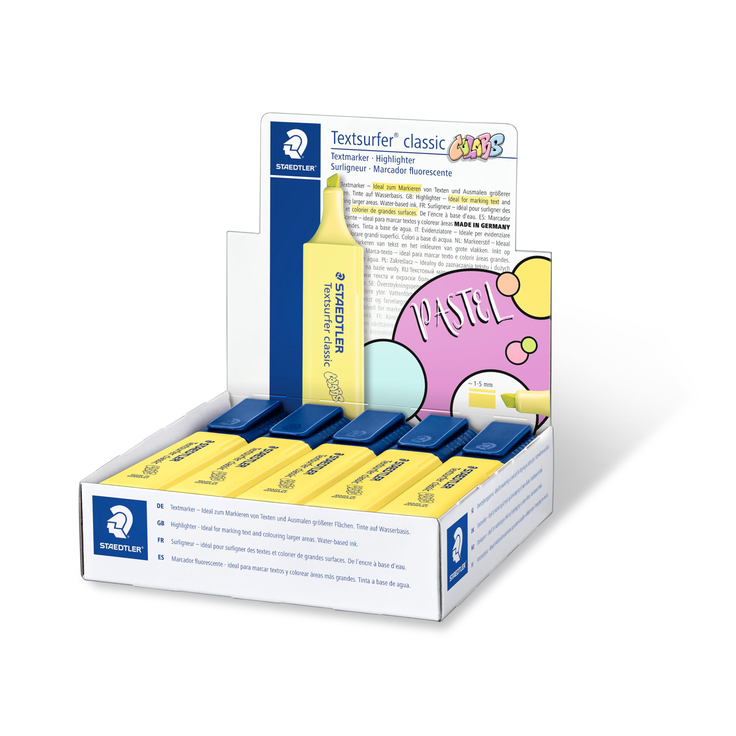 STAEDTLER364 C-100 Textsurfer Classic Highlighter - Pastel Bright Yellow (Box of 10)