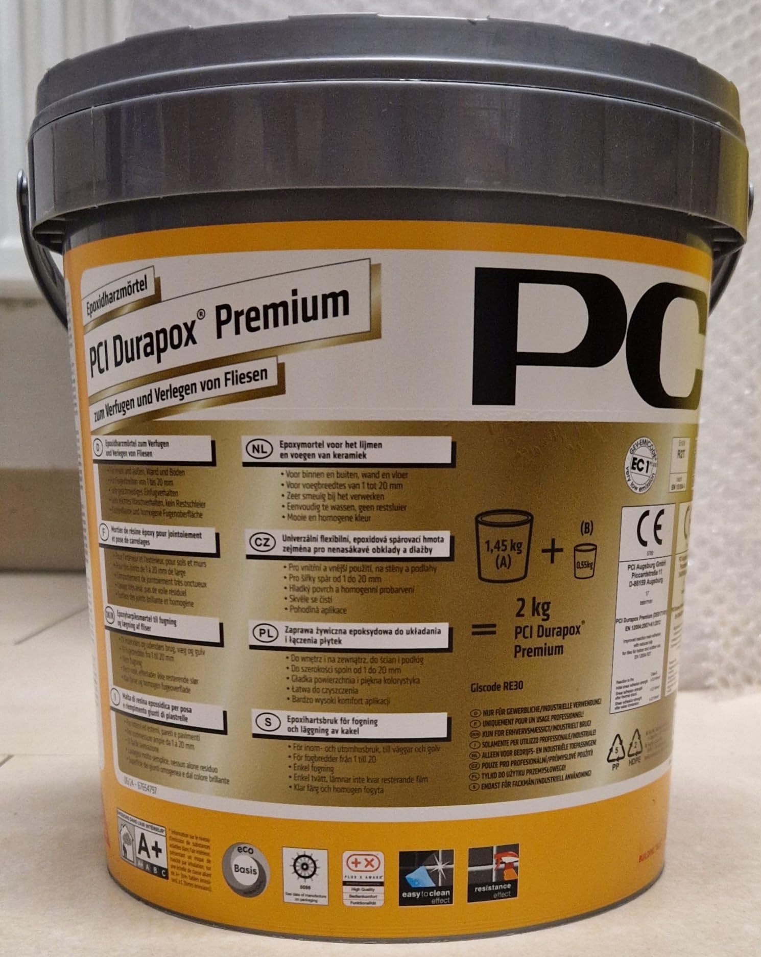 PCI Durapox Premium 2 kg Nr. 02 Bahamabeige 2K-Epoxidharz-Fugenmörtel Verfugen Verlegen Fliesen Sika