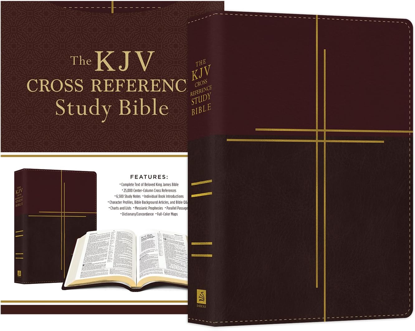 KJV Cross Reference Study Bible Compact [Mahogany Cross] Imitation Leather – August 1, 2018