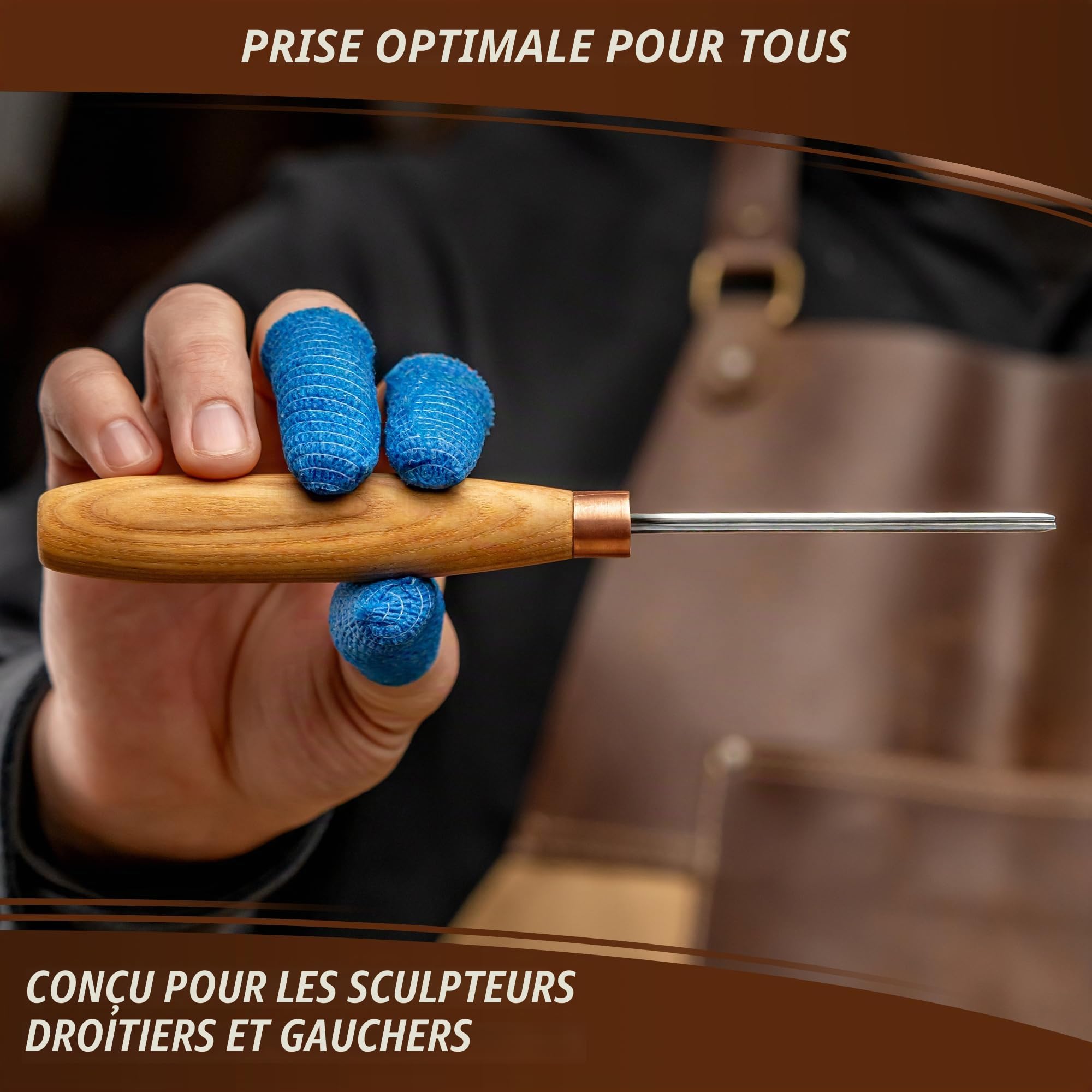 BeaverCraft Sculpture sur bois Gouge en V K12/02 Ciseau à main pour le travail du bois Couteau compact pour la sculpture sur bois pour débutants et professionnels
