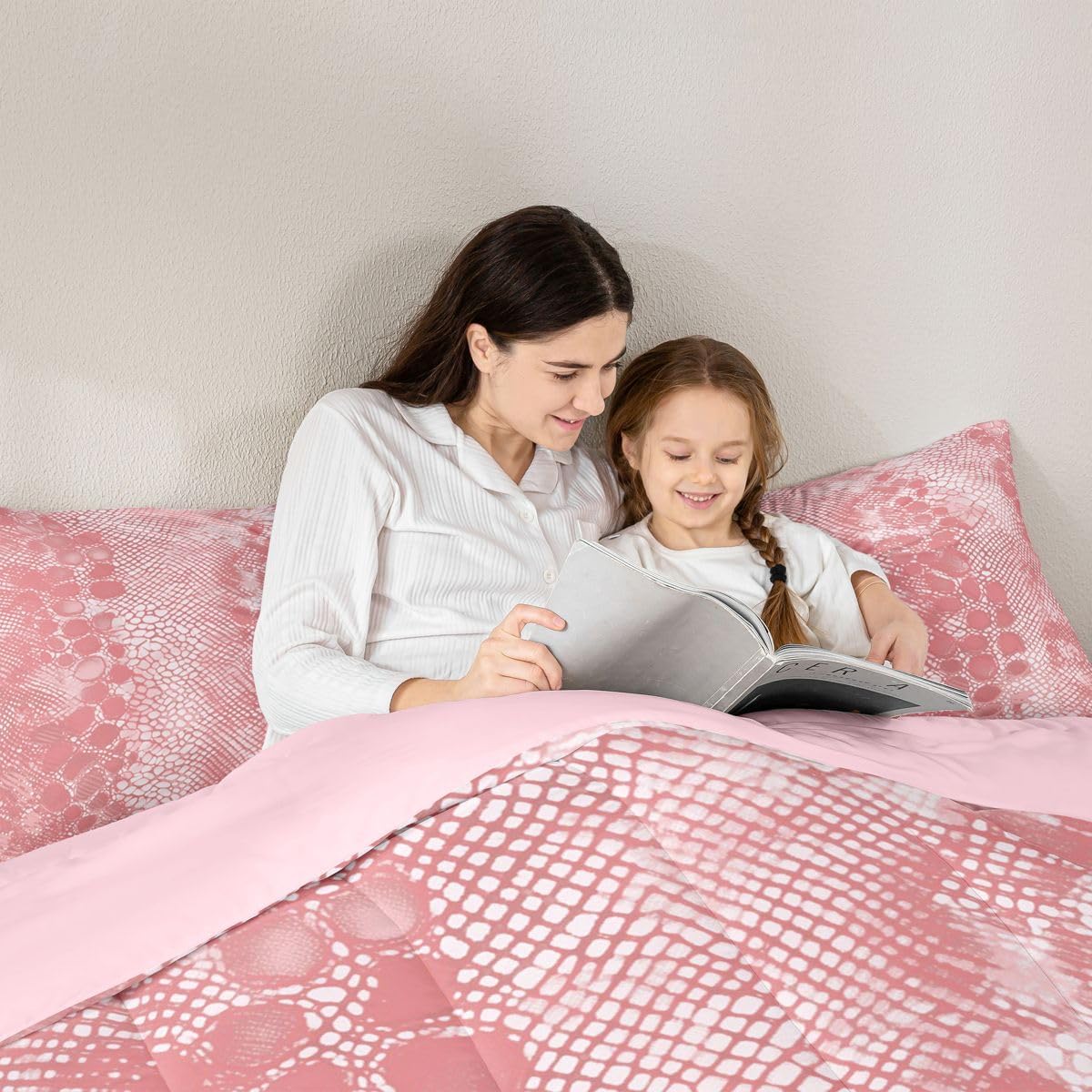 Feelyou Snake Bedding Set Soft for Boys Girls, Pink Comforter Set Full Size image 4
