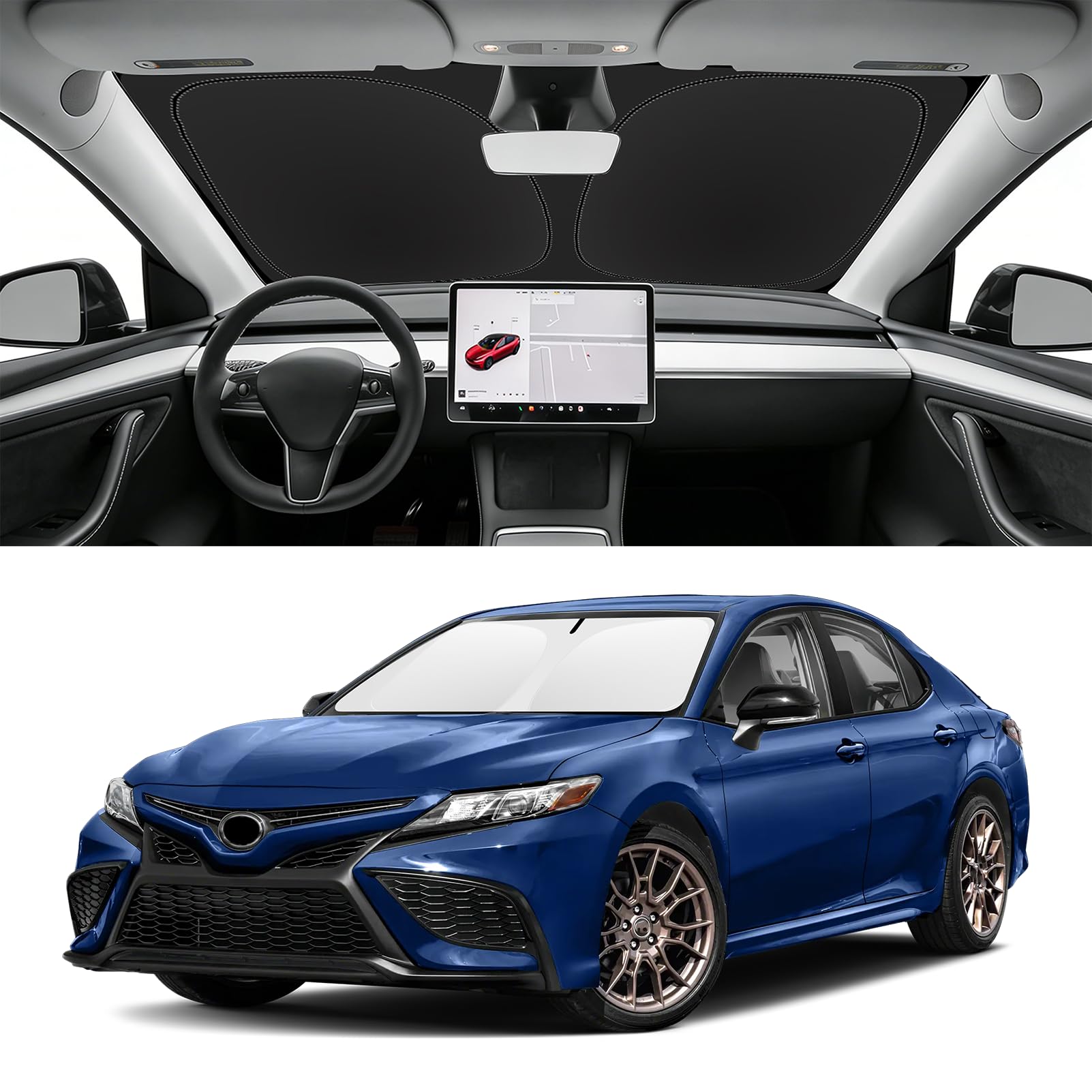 Custom Fit Windshield Sun Shade for Toyota Camry 2018-2024