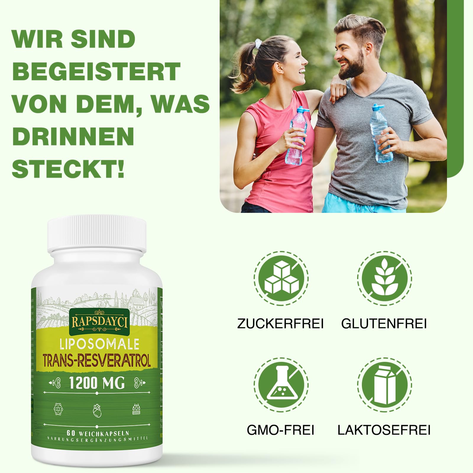 Complément Alimentaire Trans-Resveratrol 550mg - Extrait De Renouée Du Japon - 60 Gélules Vegan