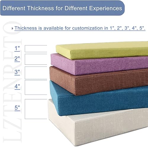 Miniatura 6 de Cojín de banco para interiores y exteriores, cojín de banco personalizado, almohadillas de asiento de banco de espuma gruesa antideslizantes para