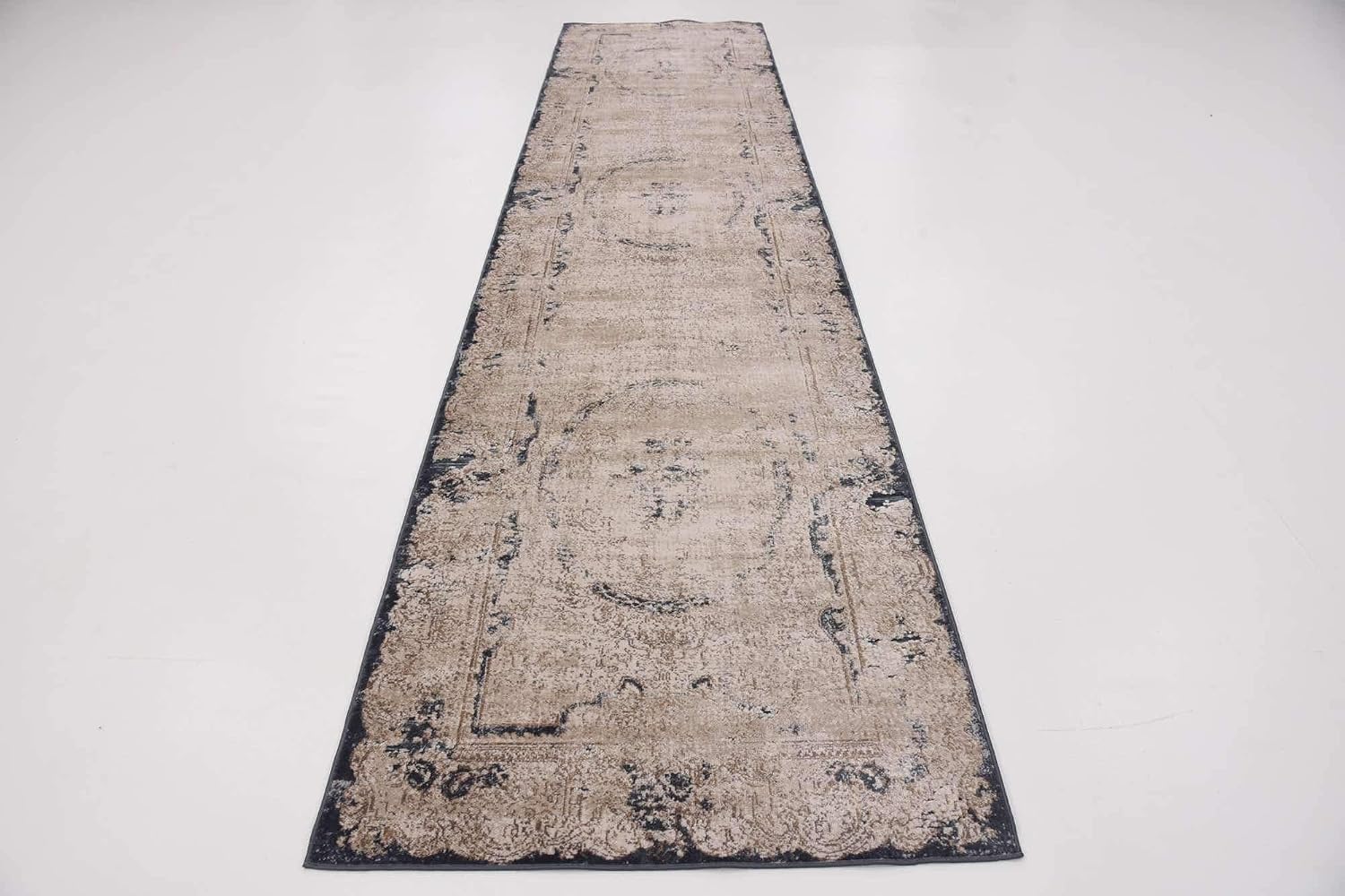 Unique Loom Chateau Collection Area Rug - Adams (3' 1" x 13' 1" Runner Cream/Brown)