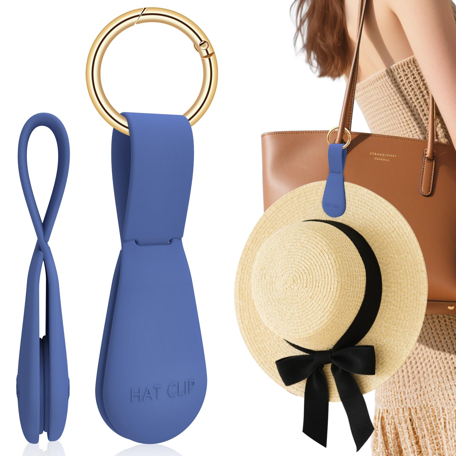 Fikoksol Magnetic Hat Clip for Travel on Bag, Silicone Hat Holder for Tote Beach Bag, Hand Free Strong Magnet Purse Hook Cowboy Hat Hanger Carrier for