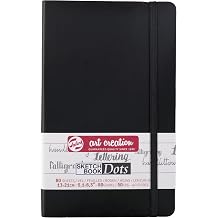Talens Japan T9314-402M 490980 Art Creations Sketchbook Dot Graph Drawing Notebook 5.1 x 8.3 inches 13 x 21 cm, Black