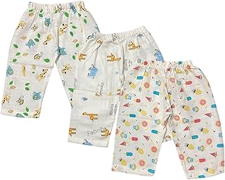Fabrify Muslin Cotton Baby Pants/Diaper Fit/Pyjama/Leggings for Boy and Girl (Pack of 3) Multicolor Price In India