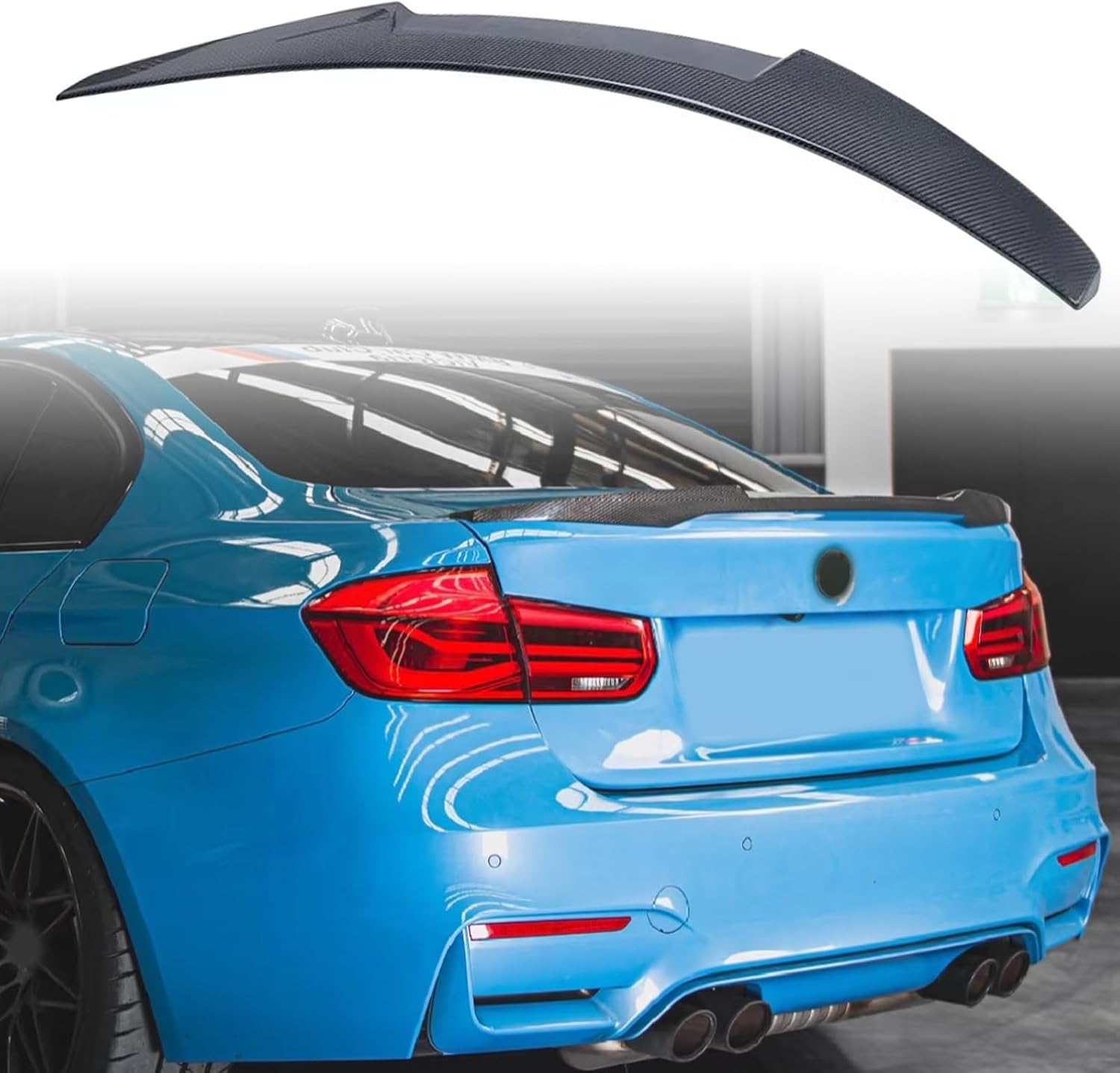 for E90 Rear Spoiler Compatible with 2006-2011 BMW 3 Series 335i 328i 323i M3 Sedan Rear Trunk Spoiler Wing M4 Style Glossy Black (2006-2011 BMW E90 3-Series 4-Door, Glossy Black)