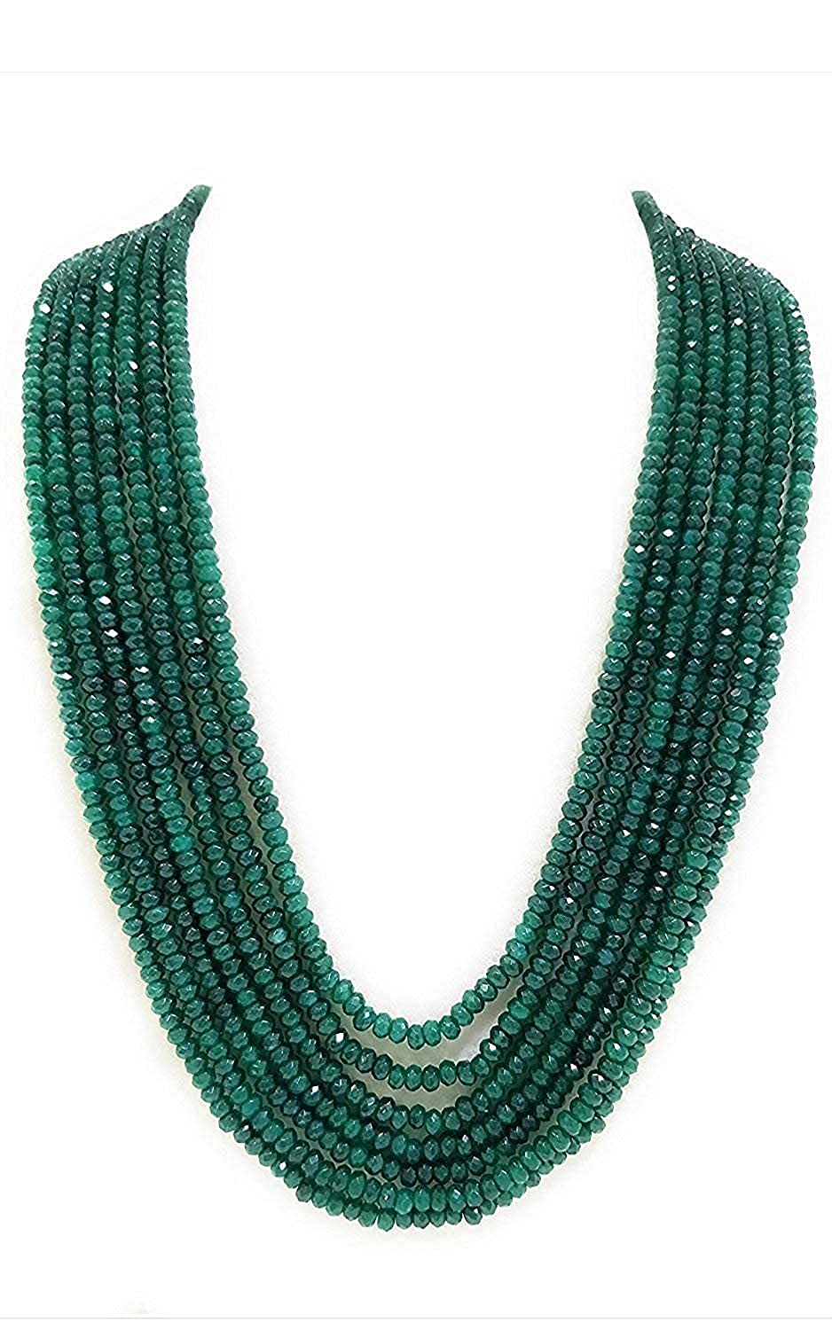 AGASTI Jewel India Womens Dark Green Opaque Crystal 7 Layer Semi Precious Necklace (B0B2R2BV5Y) Amazon Price History, Amazon Price Tracker