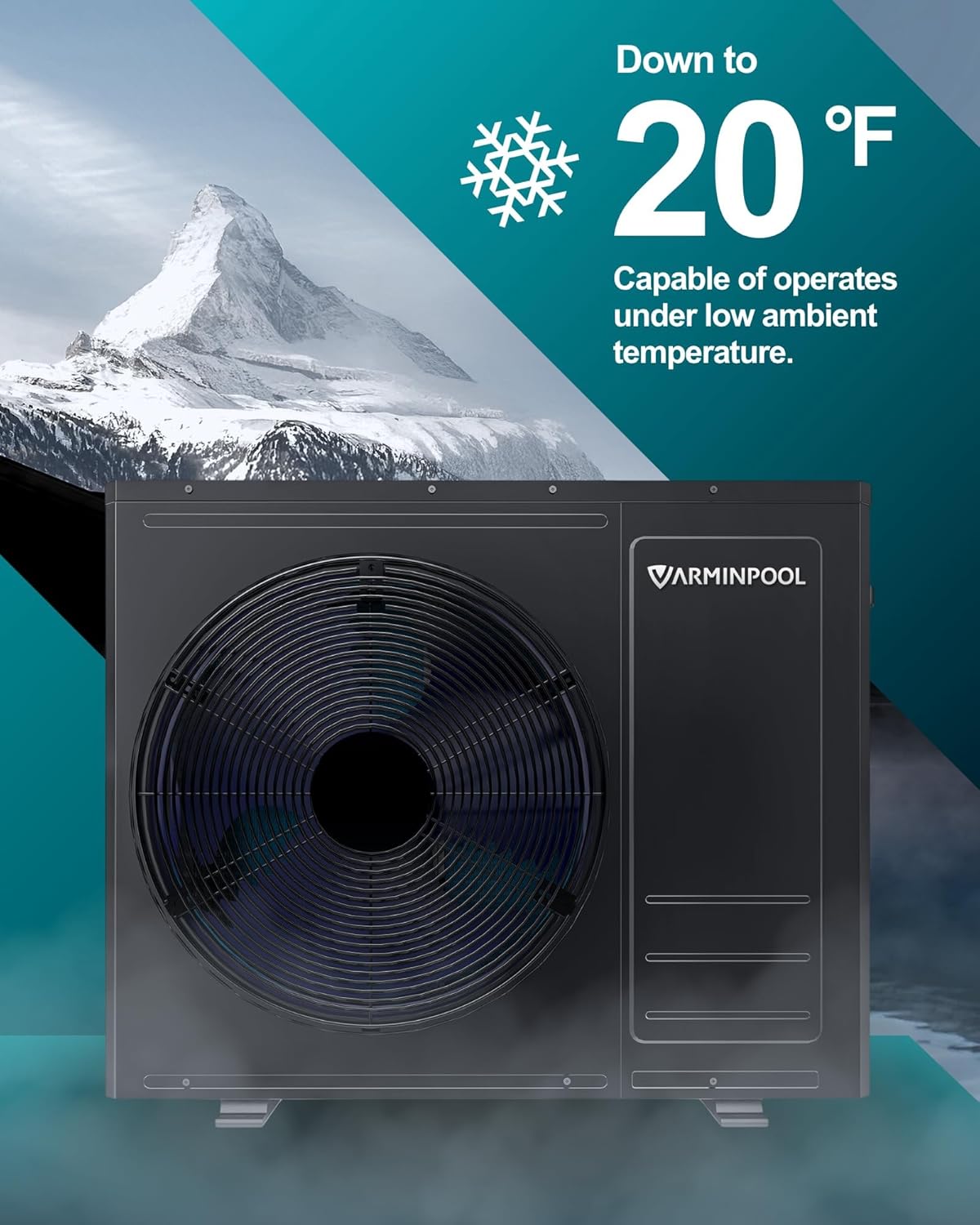 35100BTU Pool Heat Pump for 9000 Gallons Above and In Ground Swimming Pools, 240V Electric Pool Heater with Heating&Cooling Mode, Titanium Heat Exchanger, V10