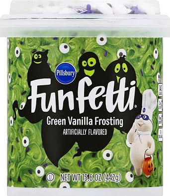 Pillsbury Creamy Supreme Frosting, Halloween Vanilla Green, 8 oz - Pack of 2