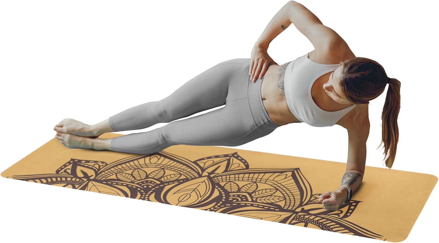 Yoga Mat with Strap - Sweat Absorbent Ultra Grippy Hot Exercise Mat Non Slip Vegan Suede Towel Combo for All Floor Fitness Workout, Bikram, Ashtanga, Vinyasa or Power Classes by RAD Sportz Gold