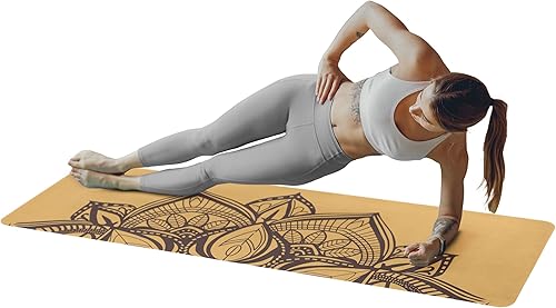 Yoga Mat with Strap - Sweat Absorbent Ultra Grippy Hot Exercise Mat Non Slip Vegan Suede Towel Combo for All Floor Fitness Workout, Bikram,