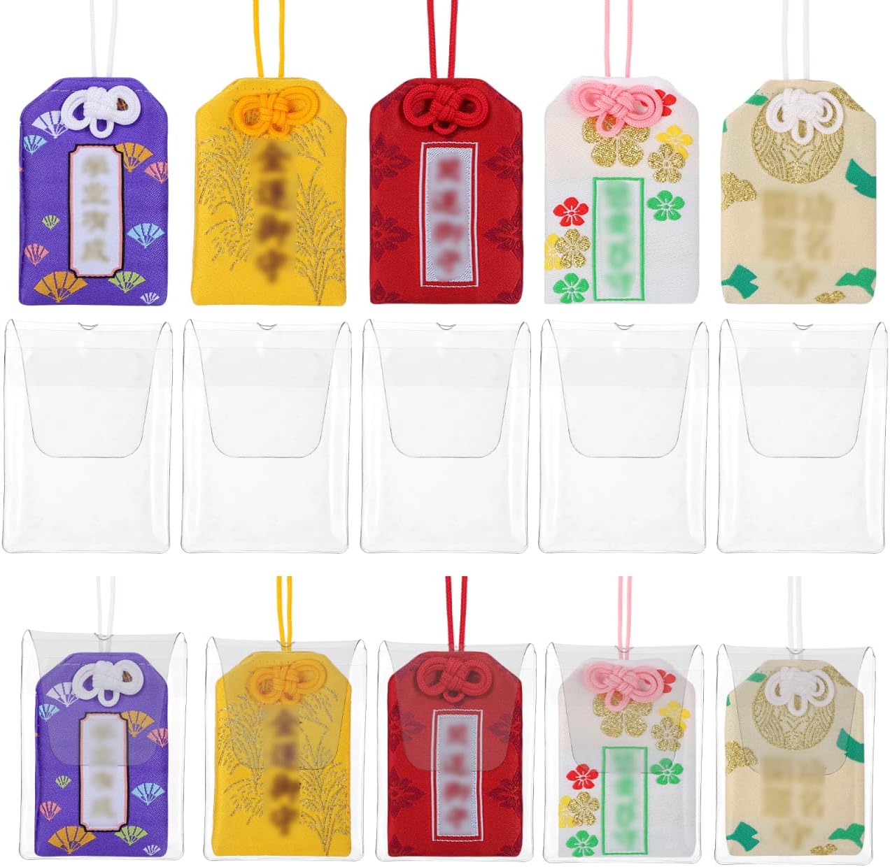 VOSAREA 10pcs Japanese Omamori Amulets Good Luck Charms Blessing Lucky Hanging Sachets for Blessing Health Fortune Wealth Success (Assorted Color)