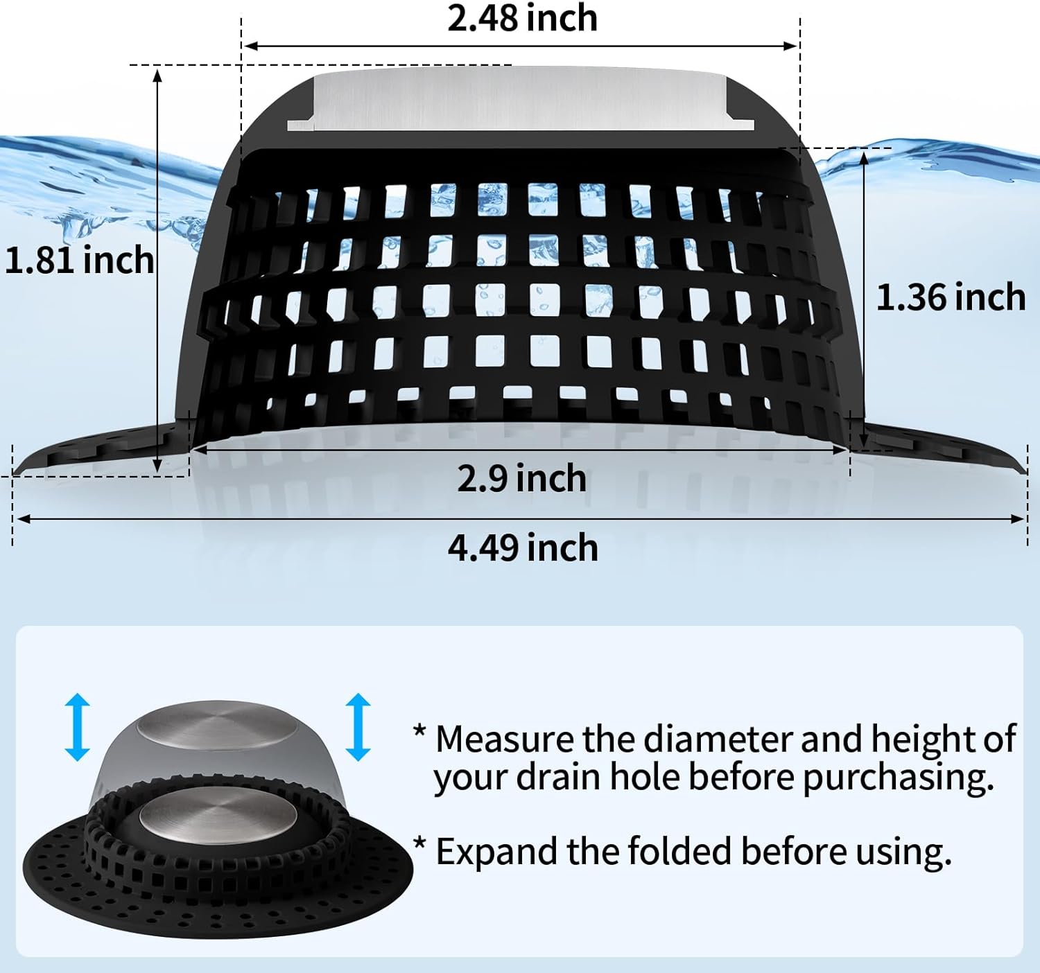 Shower Drain Hair Catcher Bathtub Drain Cover Shower Protector for Pop-Up & Regular Drains - Image 6