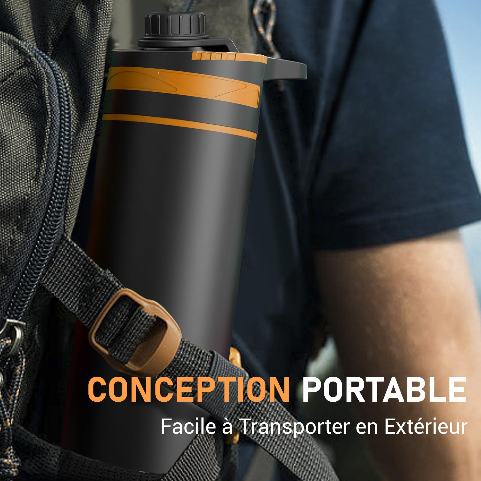 Purewell Gourde Filtrante Outdoor 500ml - Système Press & Drink Filtre 99,999% des Bactéries, Virus, Chlore & Odeurs - Capacité de Filtration 10000L pour Camping, Randonnée, Survie et Voyages