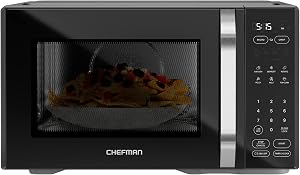 Chefman MicroCrisp Digital Microwave Oven, Unique “Cook and Crisp” Power Combo Dual-Cook Function, 1000W Microwave + 1500W Crisper, 1.0 Cu Ft, 6 Touch Presets, Digital Display, Stainless Steel Handle