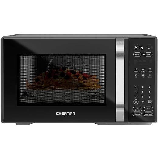 Chefman MicroCrisp Countertop Digital Microwave Oven, Unique "Cook & Crisp" Power Combo, 1.0 Cu Ft, Dual-Cook 1000W Microwave + 1500W Crisper, 6 Touch Presets, Digital Display, Stainless Steel Handle