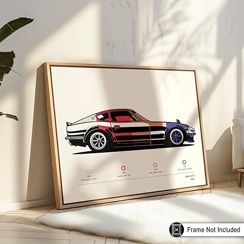 Miniatura 4 de Monem Art 3-Piece Car Poster - Retro Automobile Print - Car Enthusiast Art - Chic Boho Design - Silhouette Illustration - Illustration Drawing -
