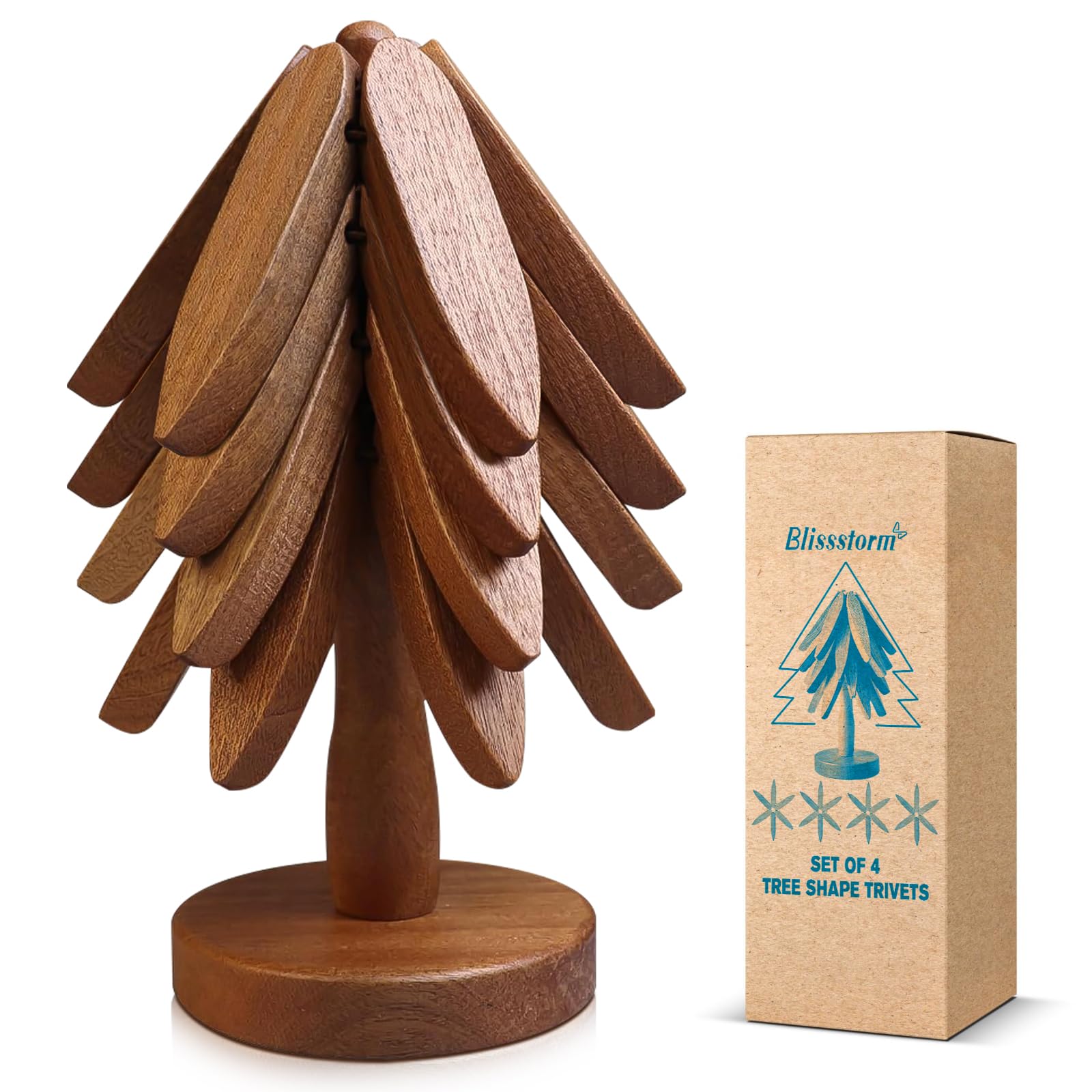 木製クリスマスツリー型と竹製花型鍋敷きセット 楽天市場】鍋敷き treeの通販