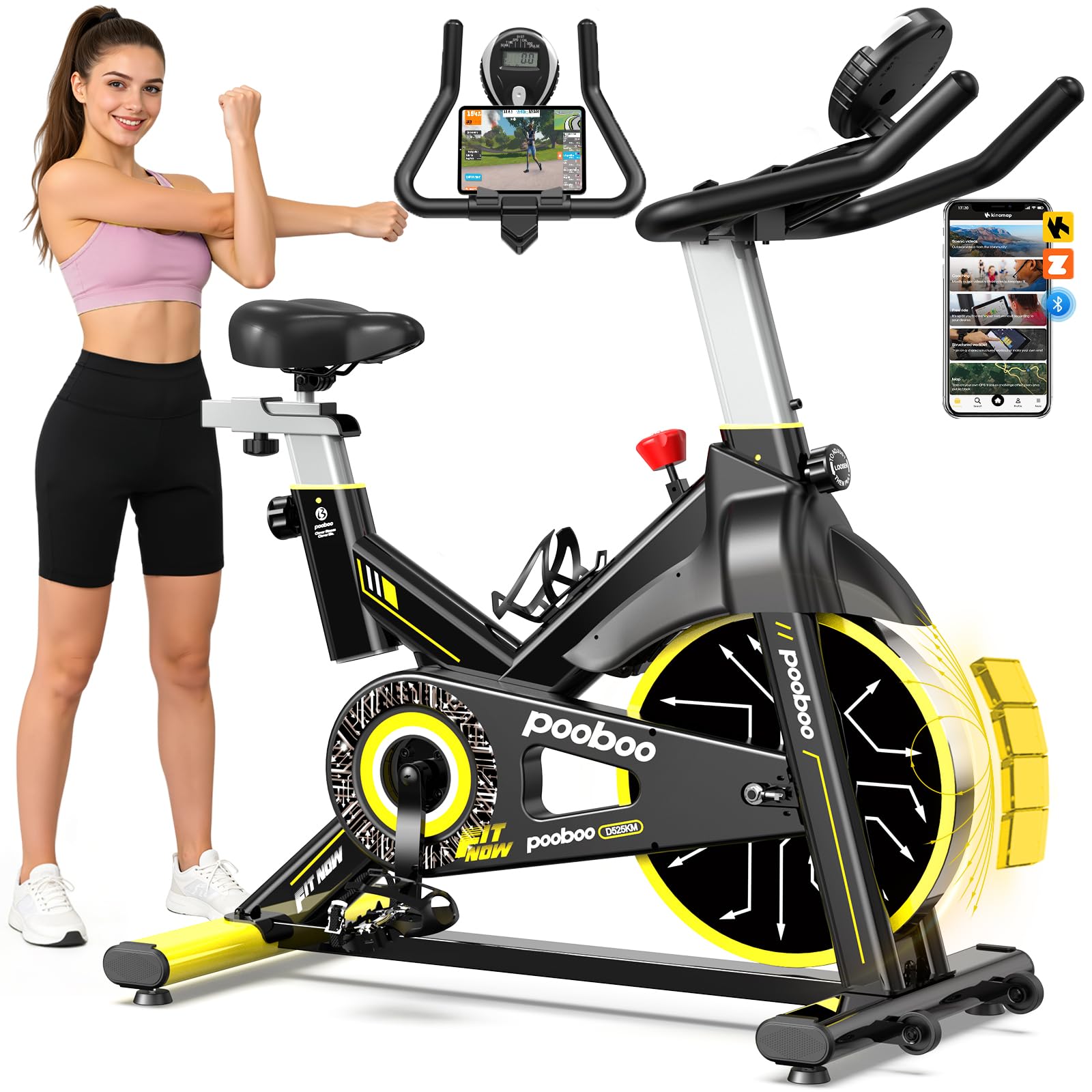 pooboo 100-Level Magnetic Exercise Bike