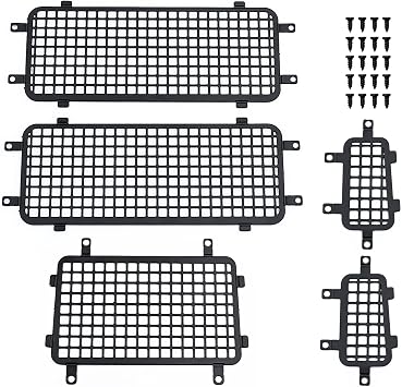 RC Side Windows Rear Windows Net Protective Mesh | For TRX4M Upgrades Defender 1/18 Scale, RC Crawler Car, Accessories