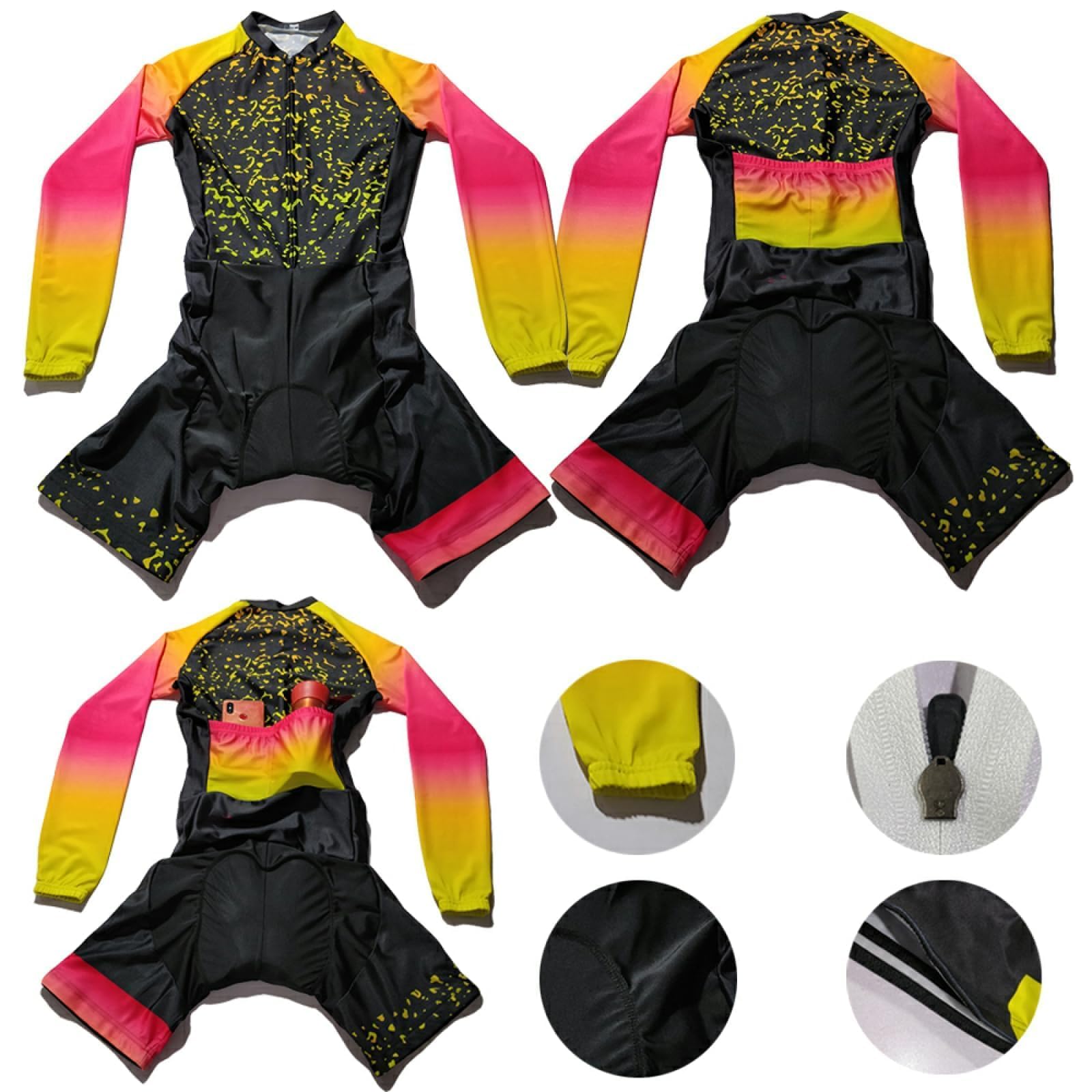 Combinaison de cyclisme à manches longues pour femme, combinaison de triathlon XS-3XL
