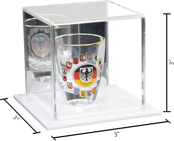 Acrylic Versatile Mirror Display Case with White Base 3 x 3 x 3 (A046/V52)