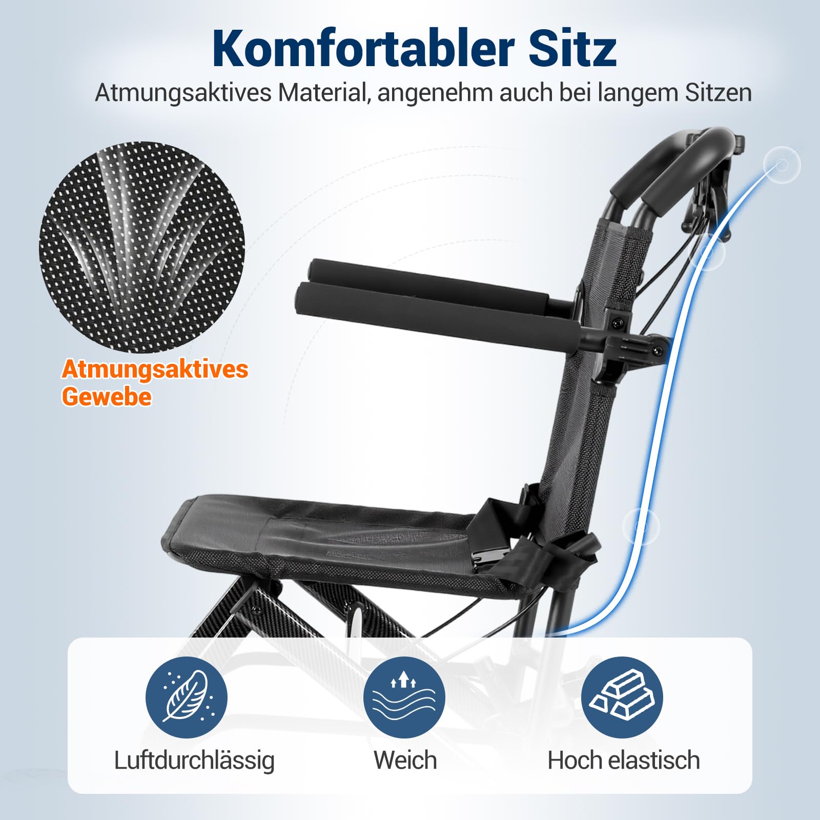 Care Parents rollstuhl Faltbar Ultra-Leicht (6,3kg),40cm Sitzbreite,Aluminium Reiserollstuhl,Kompakt für Flugzeug & Auto,Armlehnen Hochklappbar,Transportrollstuhl Schmal für Wohnung,bis 100kg(CP-A188)