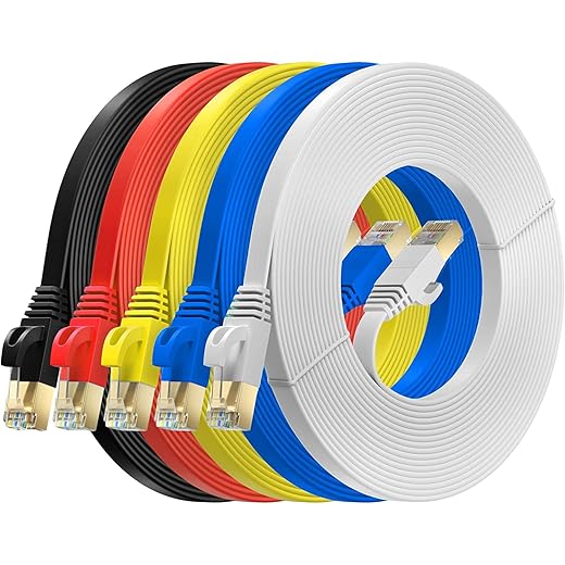Cat6 Flat Ethernet Cable 1M 5-Pack