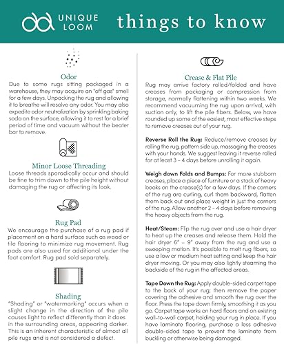 Miniatura 4 de Unique Loom Mesa Collection - Alfombra de área, color papago (8 x 10 pies, rectangular, azul oscurocrema)