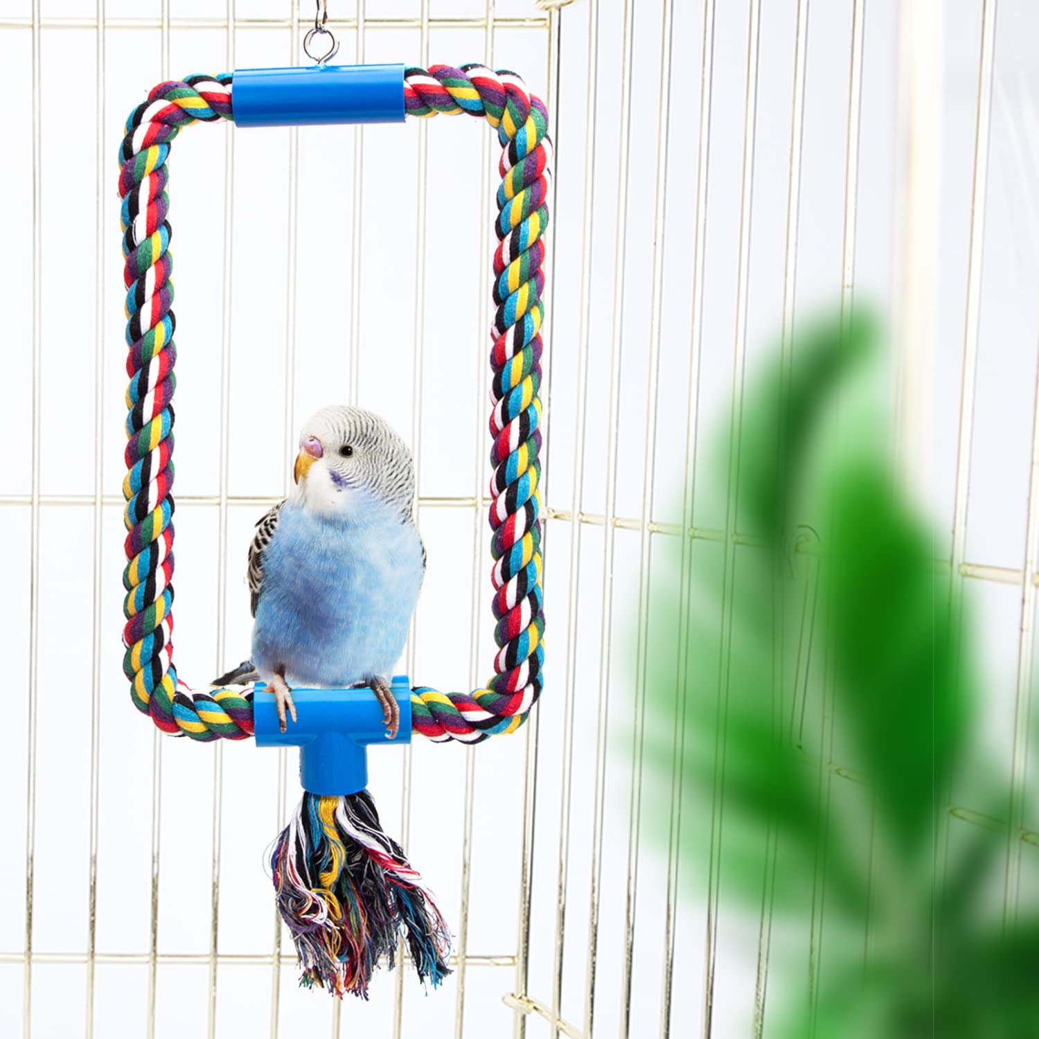 Nobleza Giochi per Uccelli Corda del Cotone, Altalene per Pappagalli, Gabbia dell'Uccello Che Appende i Giocattoli