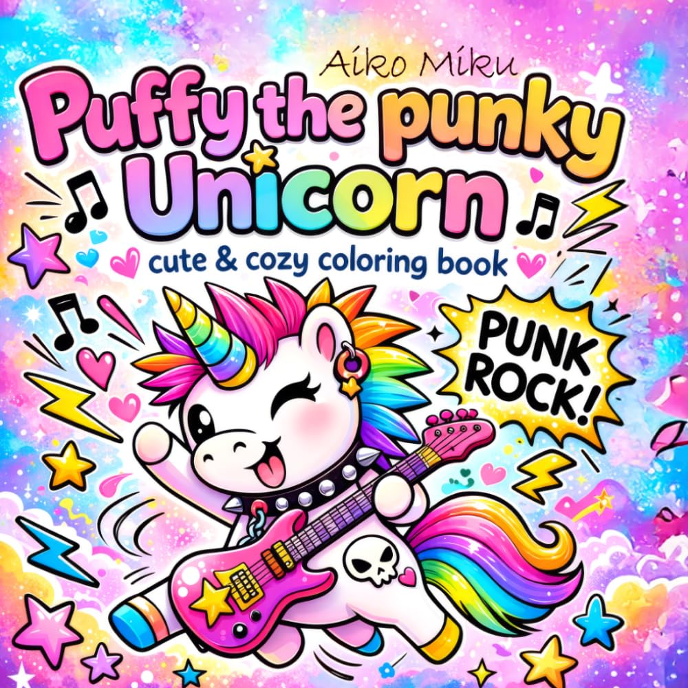 Puffy the punky Unicorn: cute & cozy coloring book (Meine Einhorn-Malbücher)
