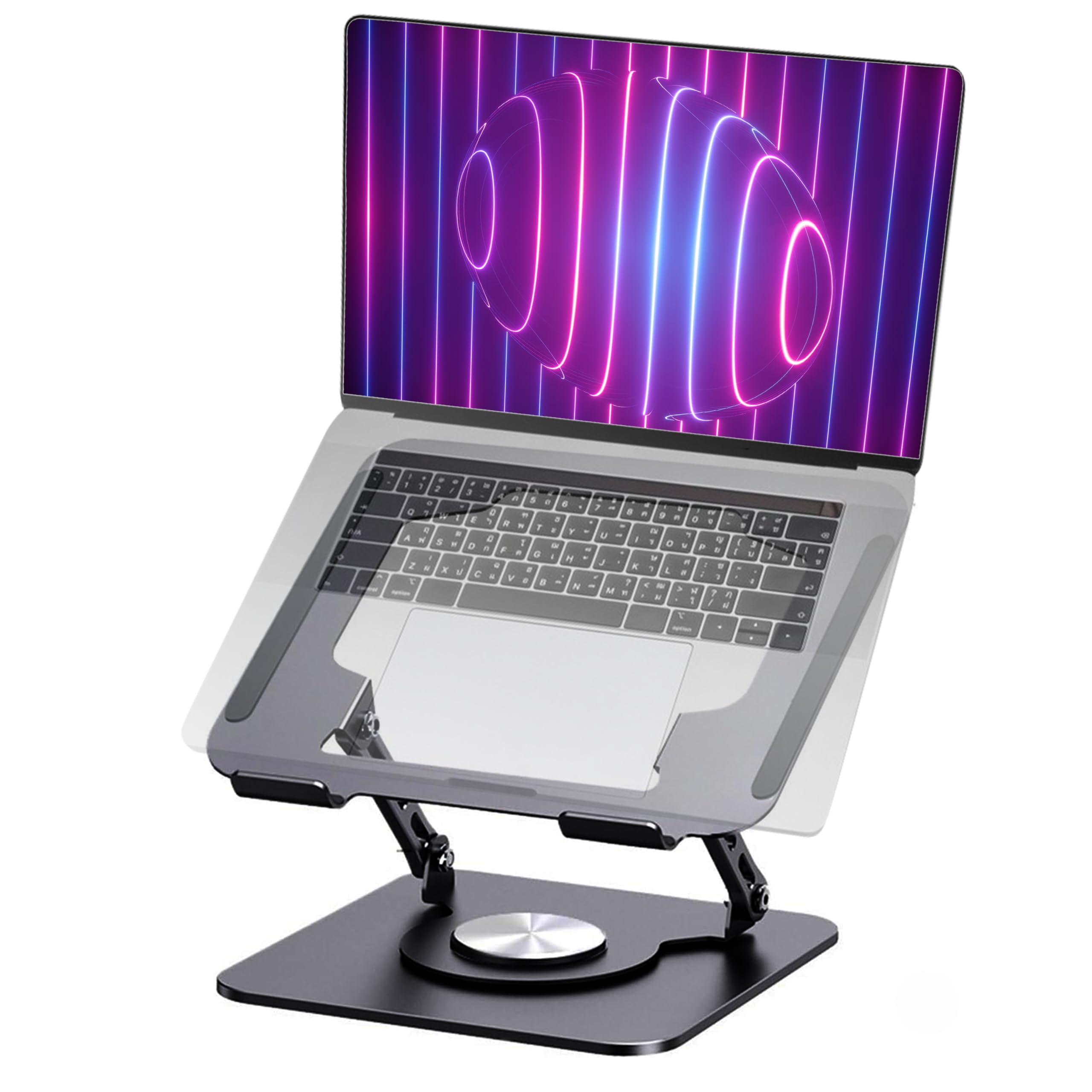MENDELEEV STYLE Grey Laptop Stand for Desk with 360 Rotating Base Compatible with MacBook Pro/Air Notebook up to 16 Inches Computer Stand for Laptop