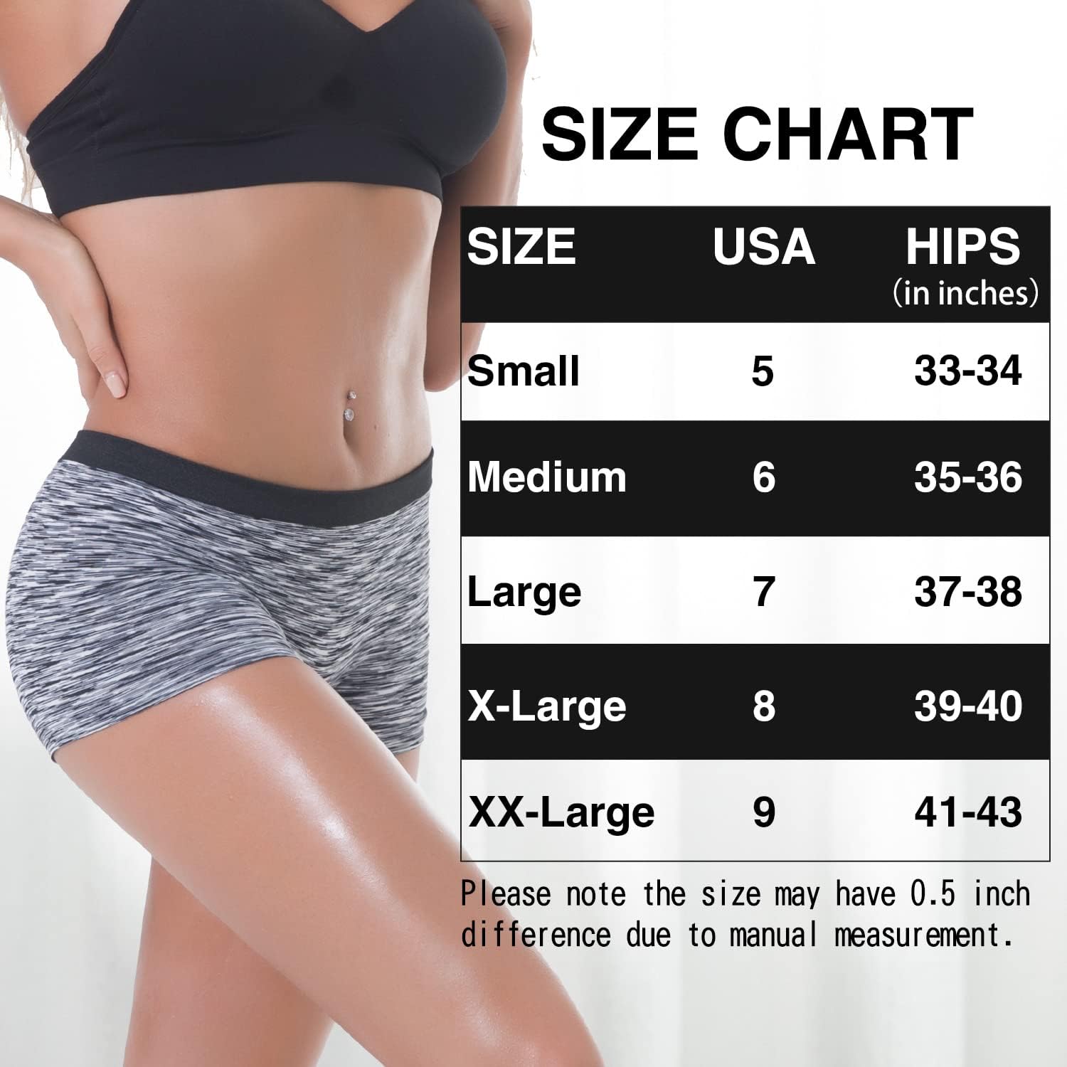 DEEP TOUCH Womens Boy Shorts Underwear Boyshort Panties Ladies Panties Nylon Panty Sleep Boxer Briefs 5 Pack - Image 5