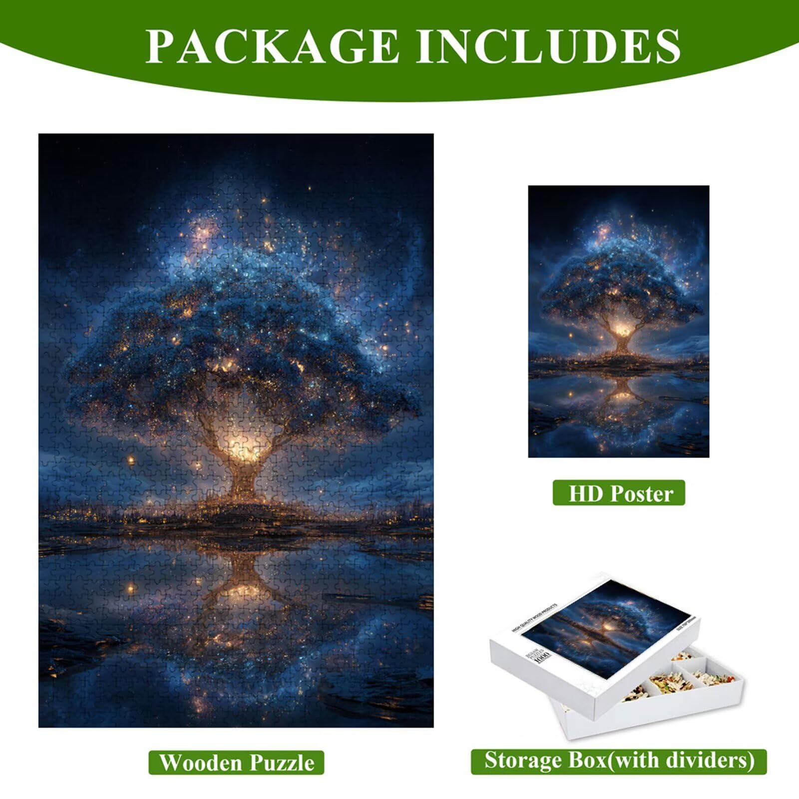 Puzzle 1500 Piezas Adultos Sueño & Árbol, Rompecabezas con Letras Traseras y Póster, Pasatiempo Antiestrés, Decoración de Pared, Regalo Decorar Mujer Hombre 87 x 57 cm (14 Años +) P3#1147