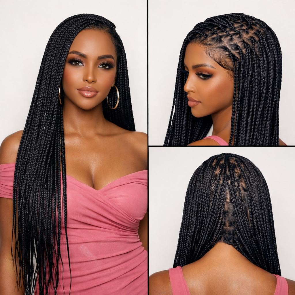 ADA C-Cut Braided Wig for Black Women Glueless Mid-Back Length Black