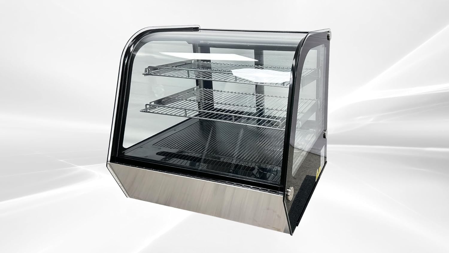 Commercial Bakery Display Refrigerator, ETL Countertop Fridge Cooler Case, 28" W 4.2 cu.ft. Desktop Slope Refrigerated Case Restaurant Pastry Deli Stainless Base Curved Glass Cooler Black