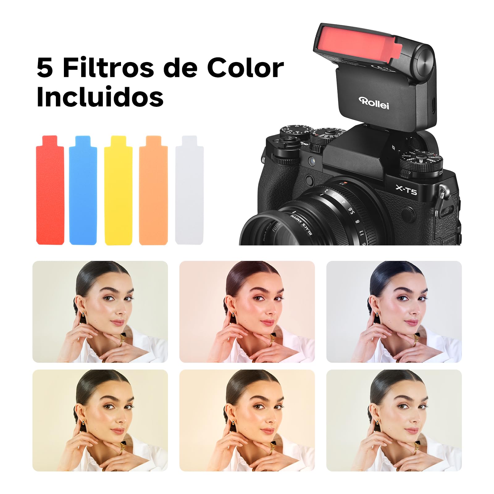 Rollei Flashy One Mini Cámara Flash GN 16 con Pantalla LCD Tiempo de Reciclaje 0.01~2.5 s, Camera Speedlite Universal Compatible con Canon Nikon Sony Fujifilm Lumix, Mini-Camara-Flash-Speedlite